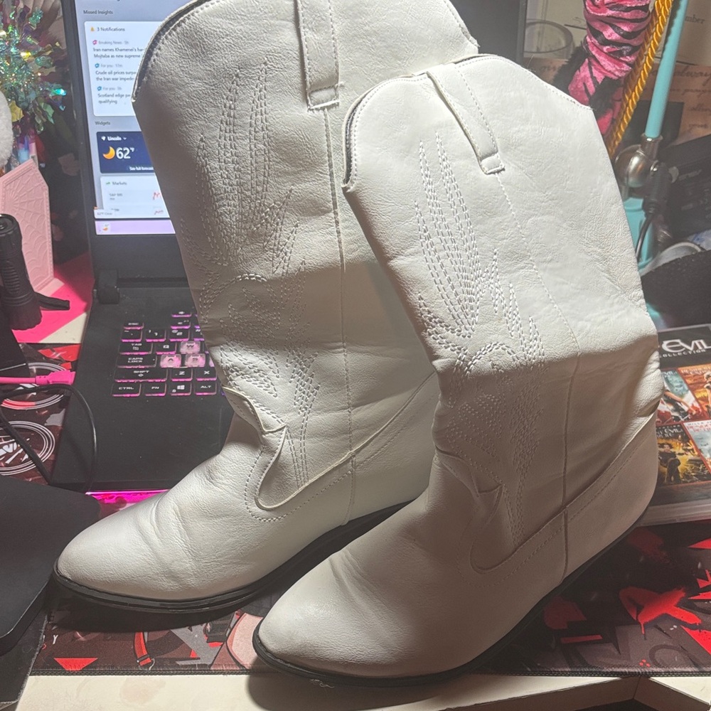 White Western Boots
